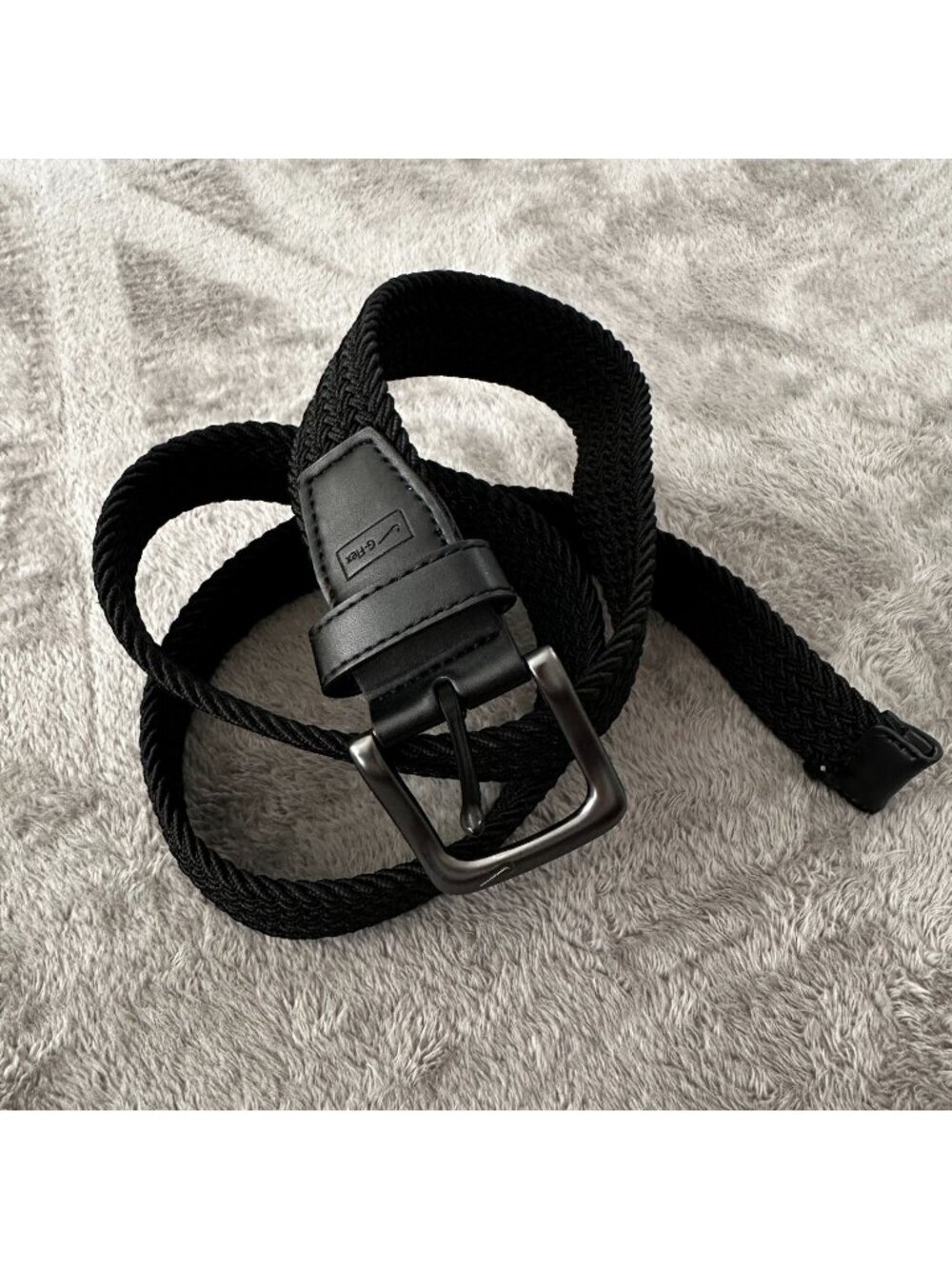 Nike G-Flex Black Woven Stretch Belt Men's XL Golf